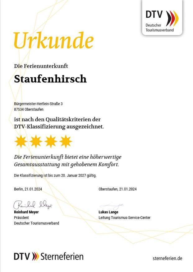 Staufenhirsch Apartment 上施陶芬 外观 照片